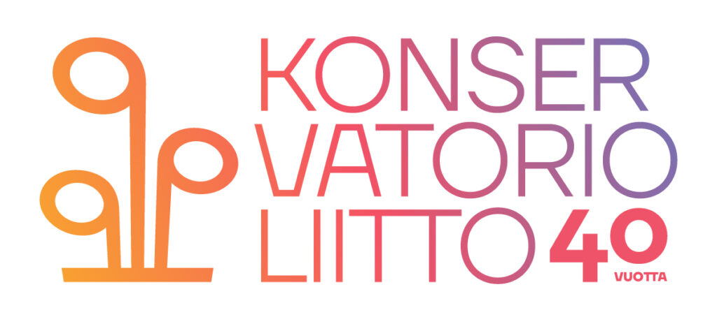 Konservatoriiliitto 40 vuotta värillinen logo